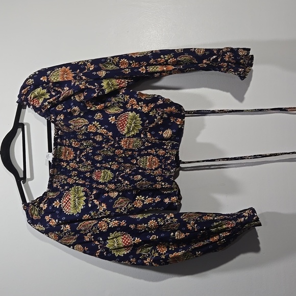 Calligraphie Anthropologie Cropped Floral Blouse Top S - Picture 5 of 6